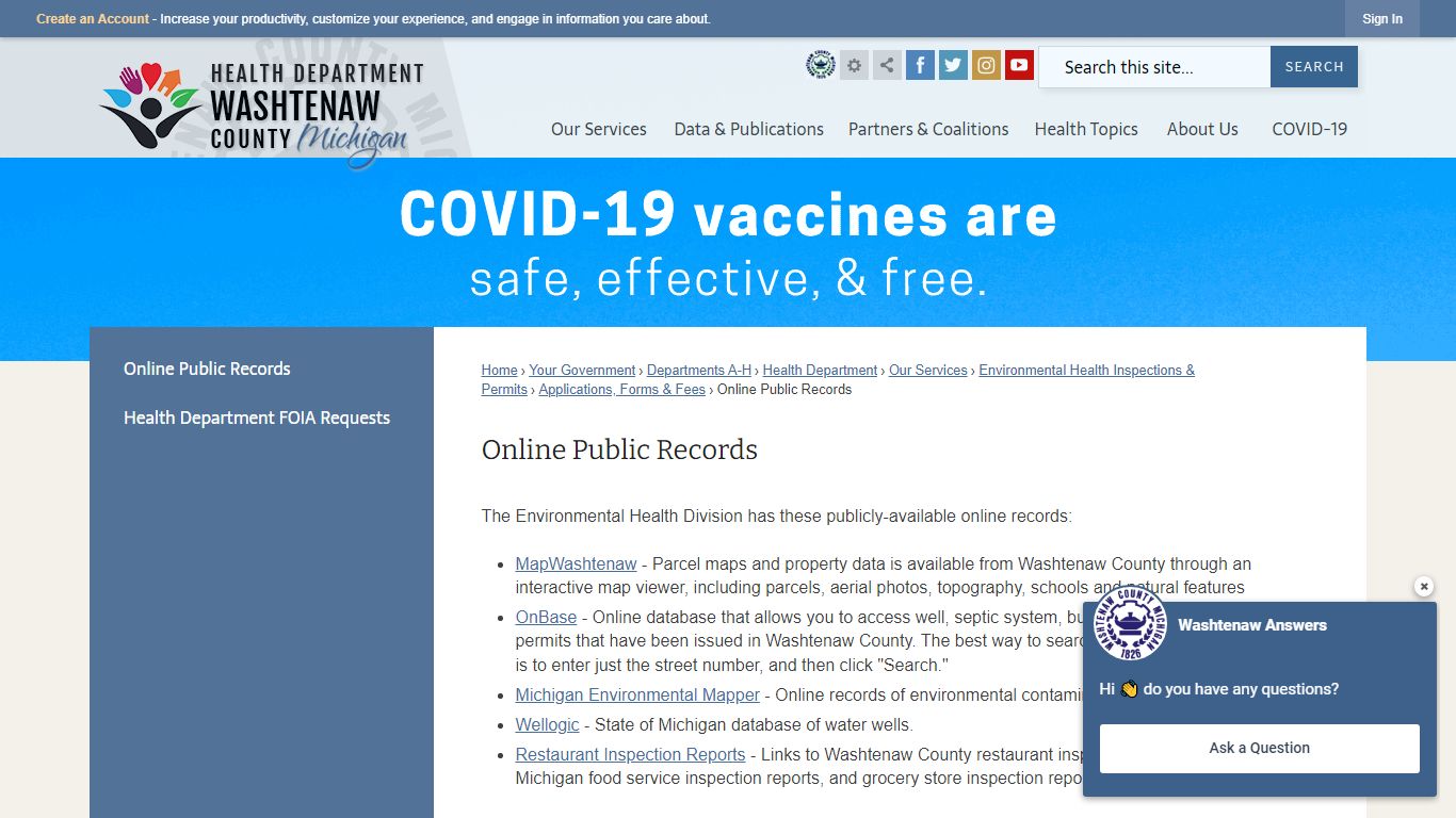 Online Public Records | Washtenaw County, MI